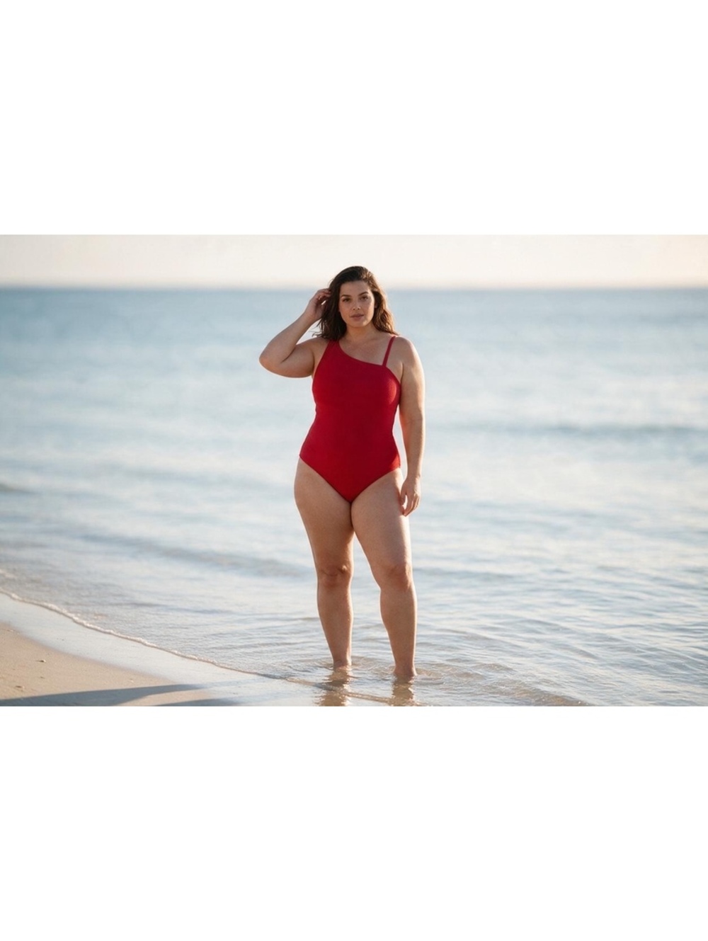 Loft Red One-Piece Swimsuit XXL with Asymmetric Straps